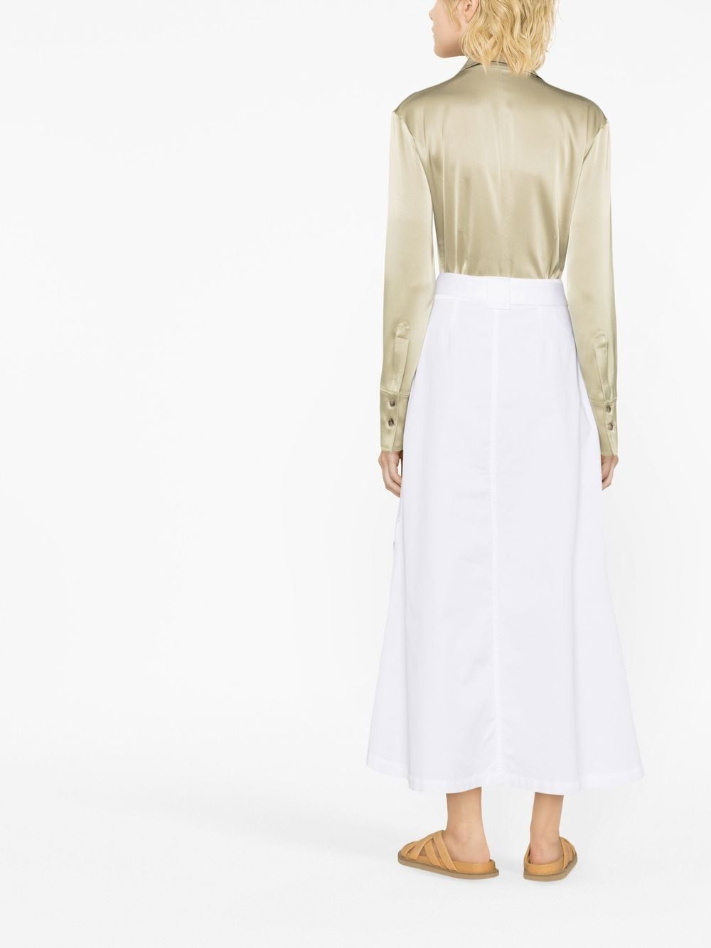 Shop Fabiana Filippi Belted A-line Skirt In White