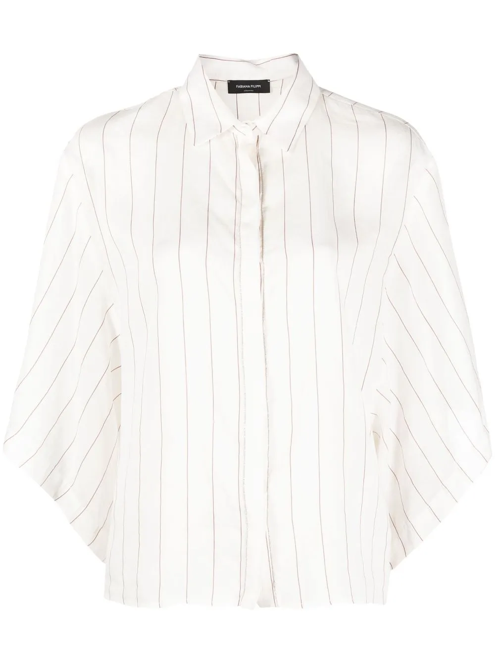 

Fabiana Filippi stripe-print wide-sleeved shirt - White