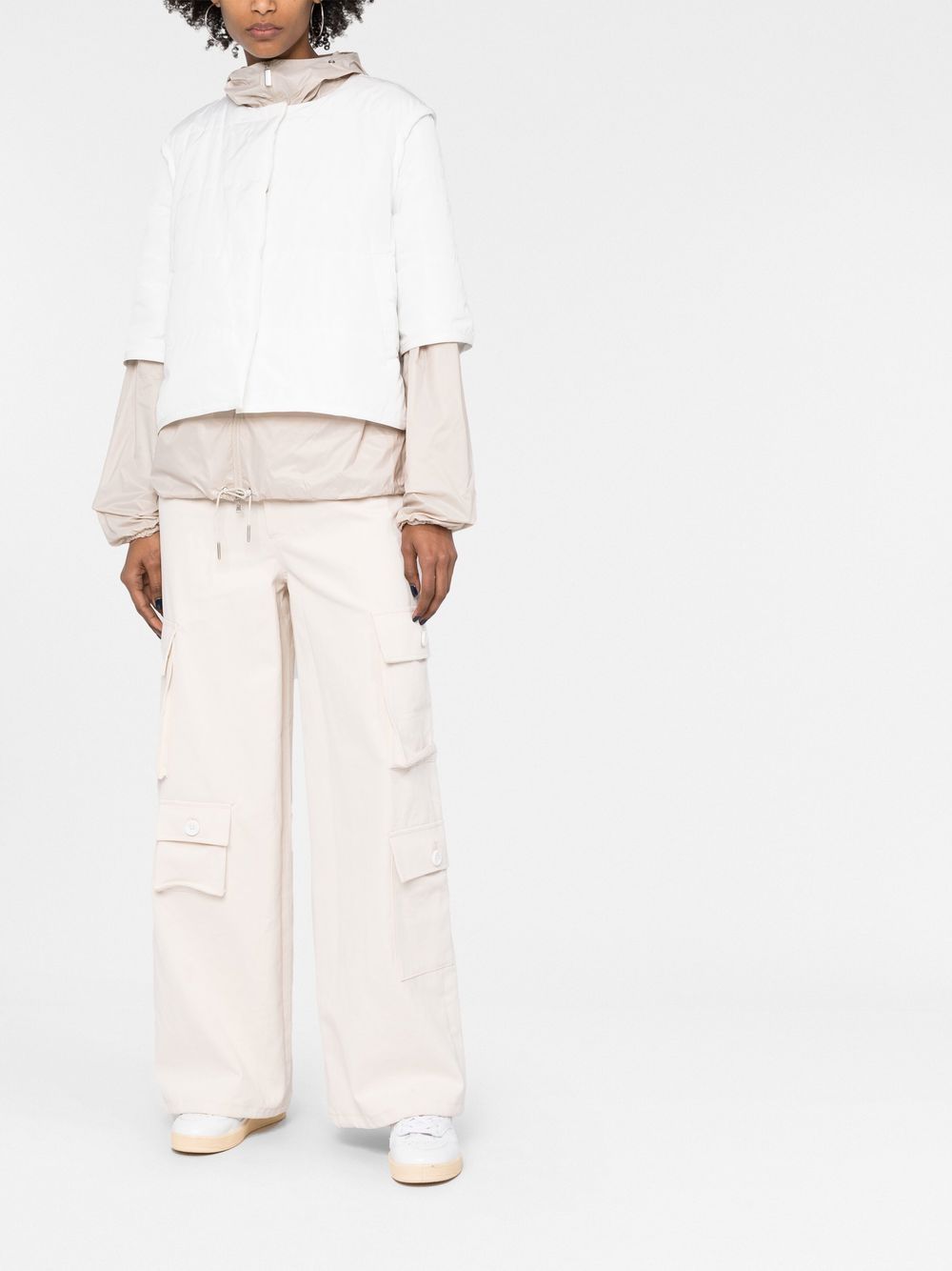 Shop Fabiana Filippi Layered Padded Jacket In White