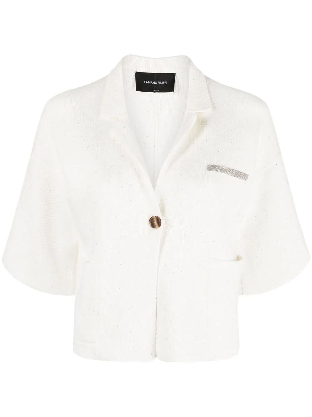 

Fabiana Filippi cropped button-fastening jacket - White