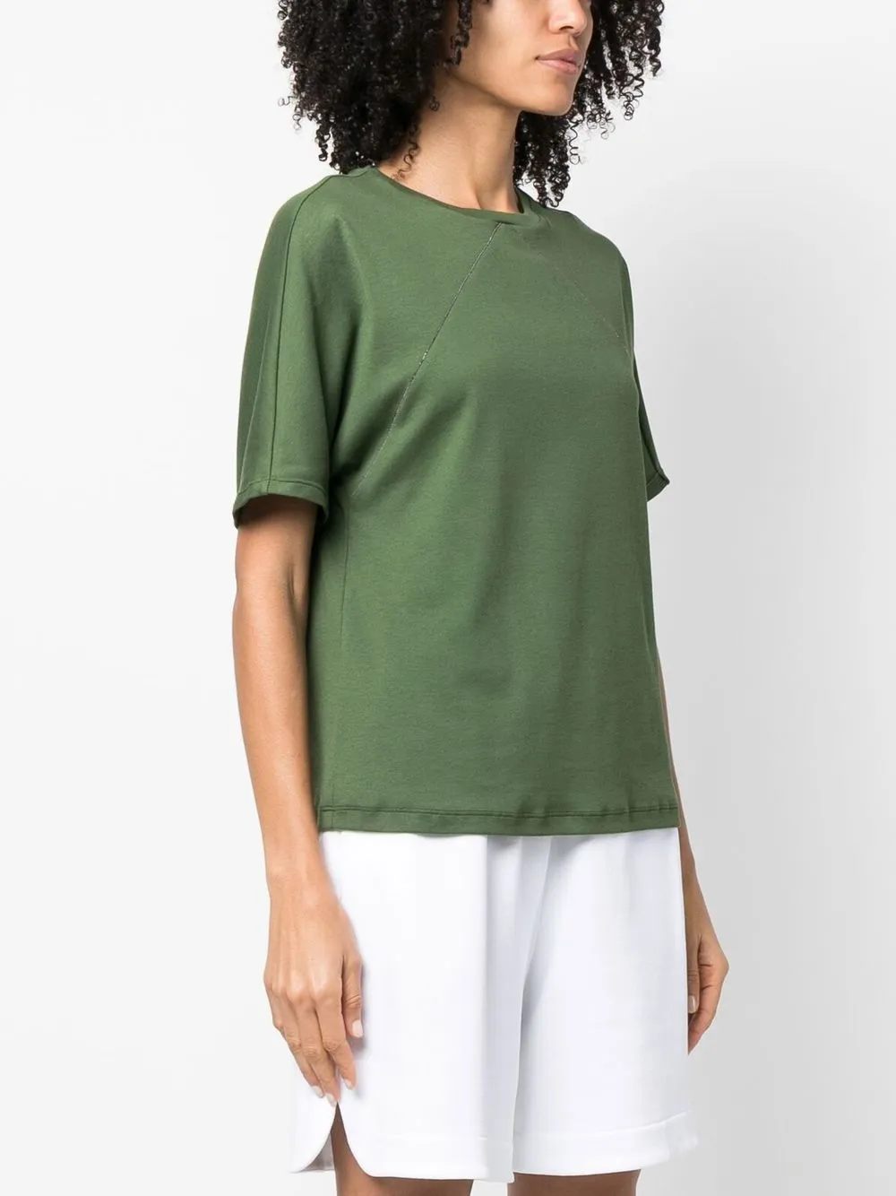 Fabiana Filippi Bead-embellished Short-sleeve T-shirt In Green