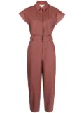 Fabiana Filippi short-sleeved belted jumpsuit - Pink