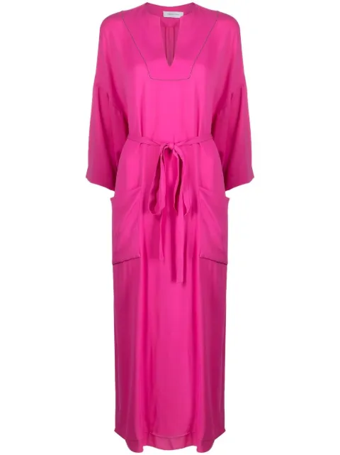 Fabiana Filippi belted long-sleeved midi dress