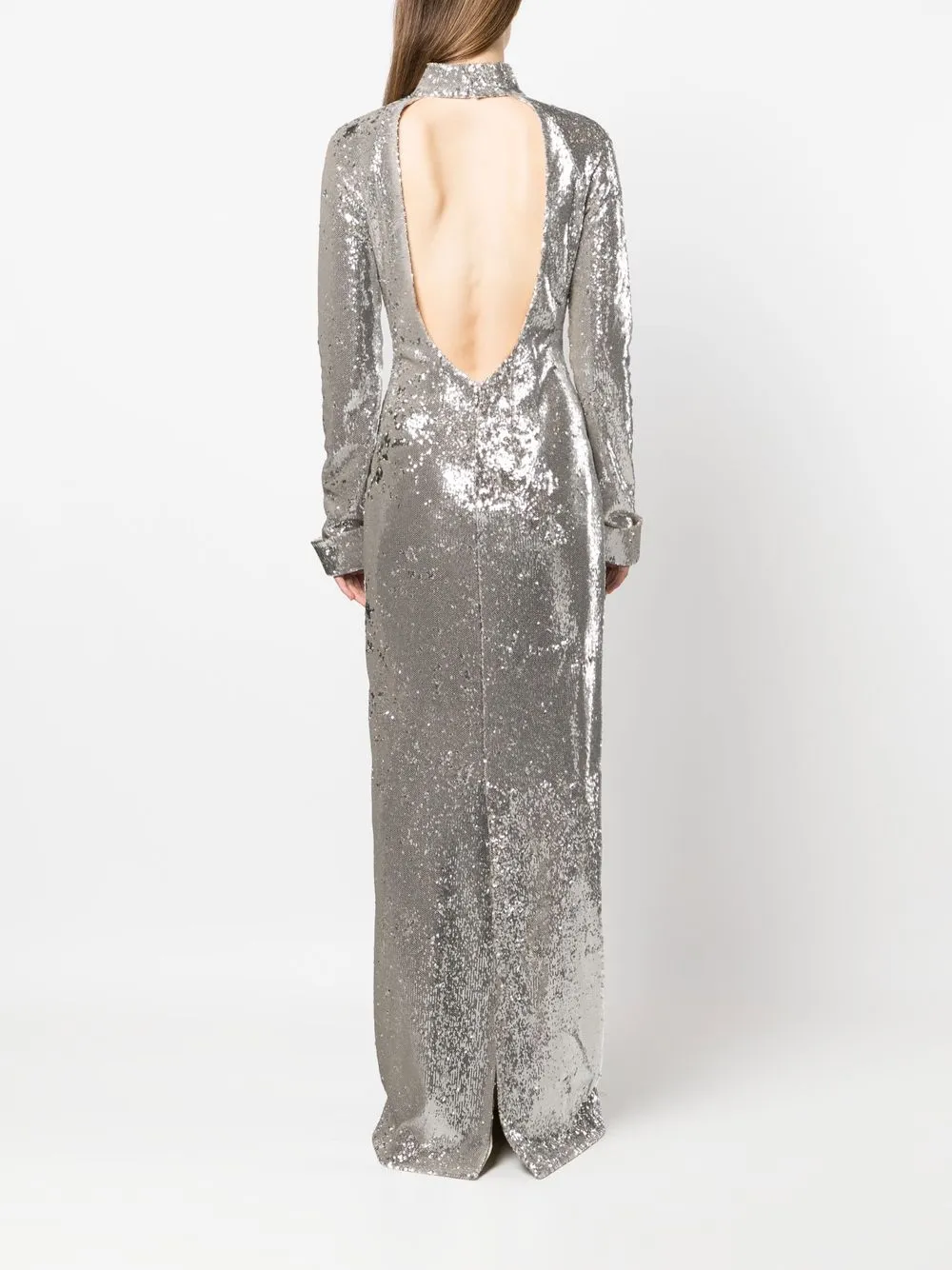 Givenchy Open-back Sequin Gown In Metallic