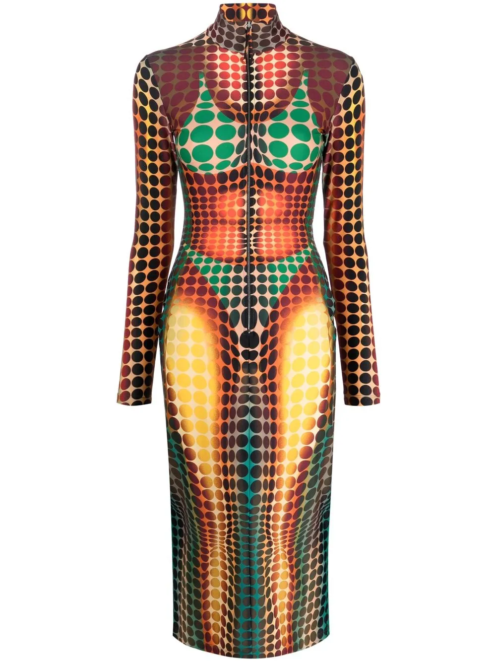 

Jean Paul Gaultier The Orange dot-print midi dress - Yellow