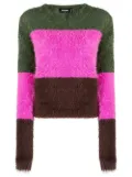 DSQUARED2 striped brushed-effect jumper - Green