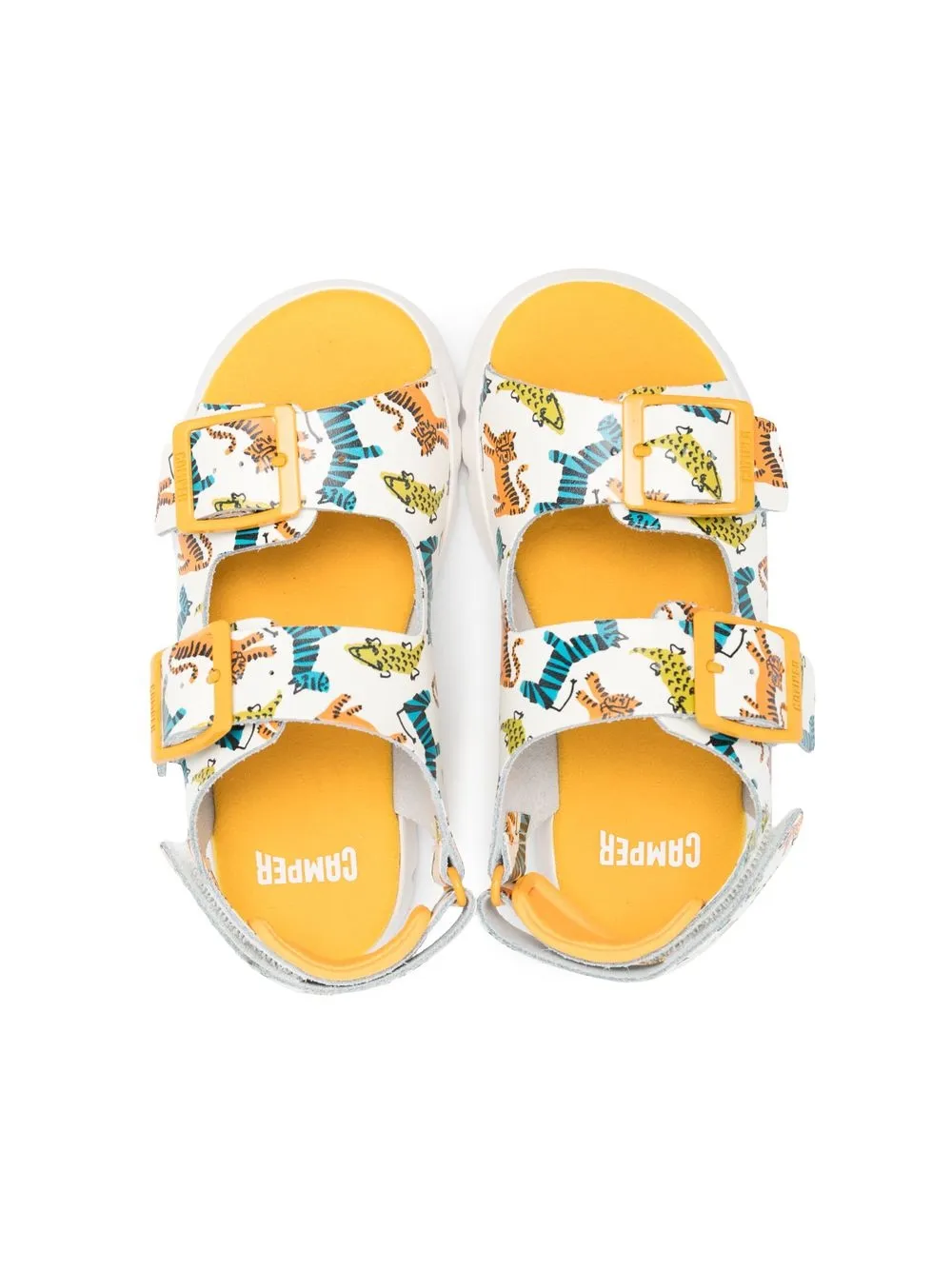Camper Oruga Buckled Sandals In White