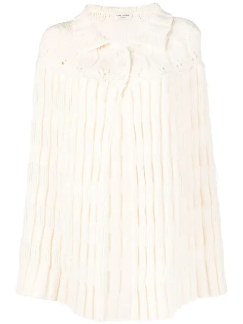 Saint Laurent Pre-Owned Gehäkelter Poncho
