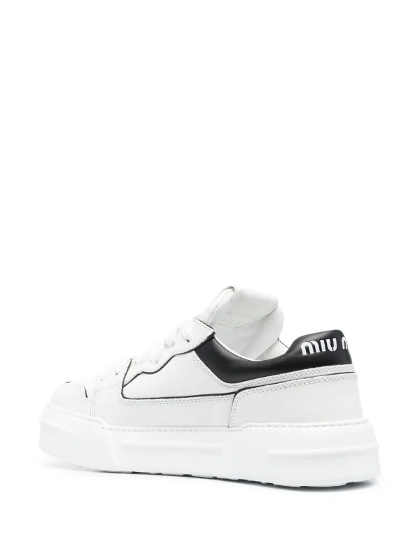 Miu Miu Panelled lace up Sneakers Farfetch