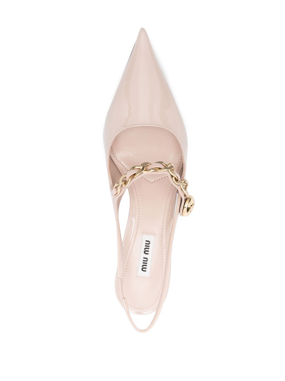 Miu chain-link detail slingback pumps Pink