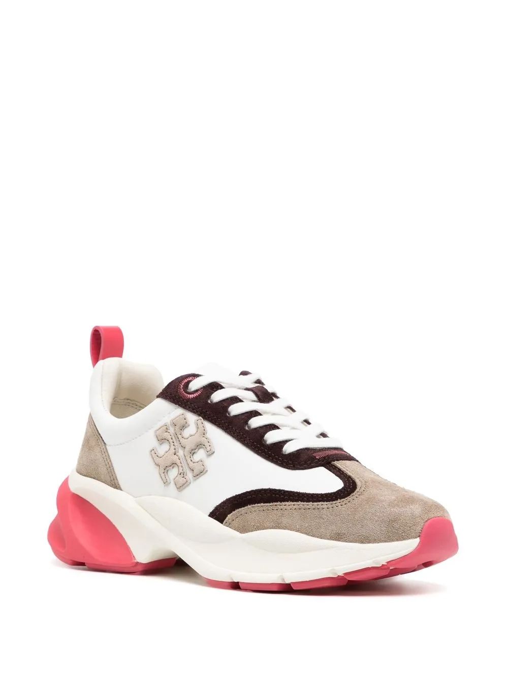 Tory Burch Good Luck sneakers met vlakken - Bruin