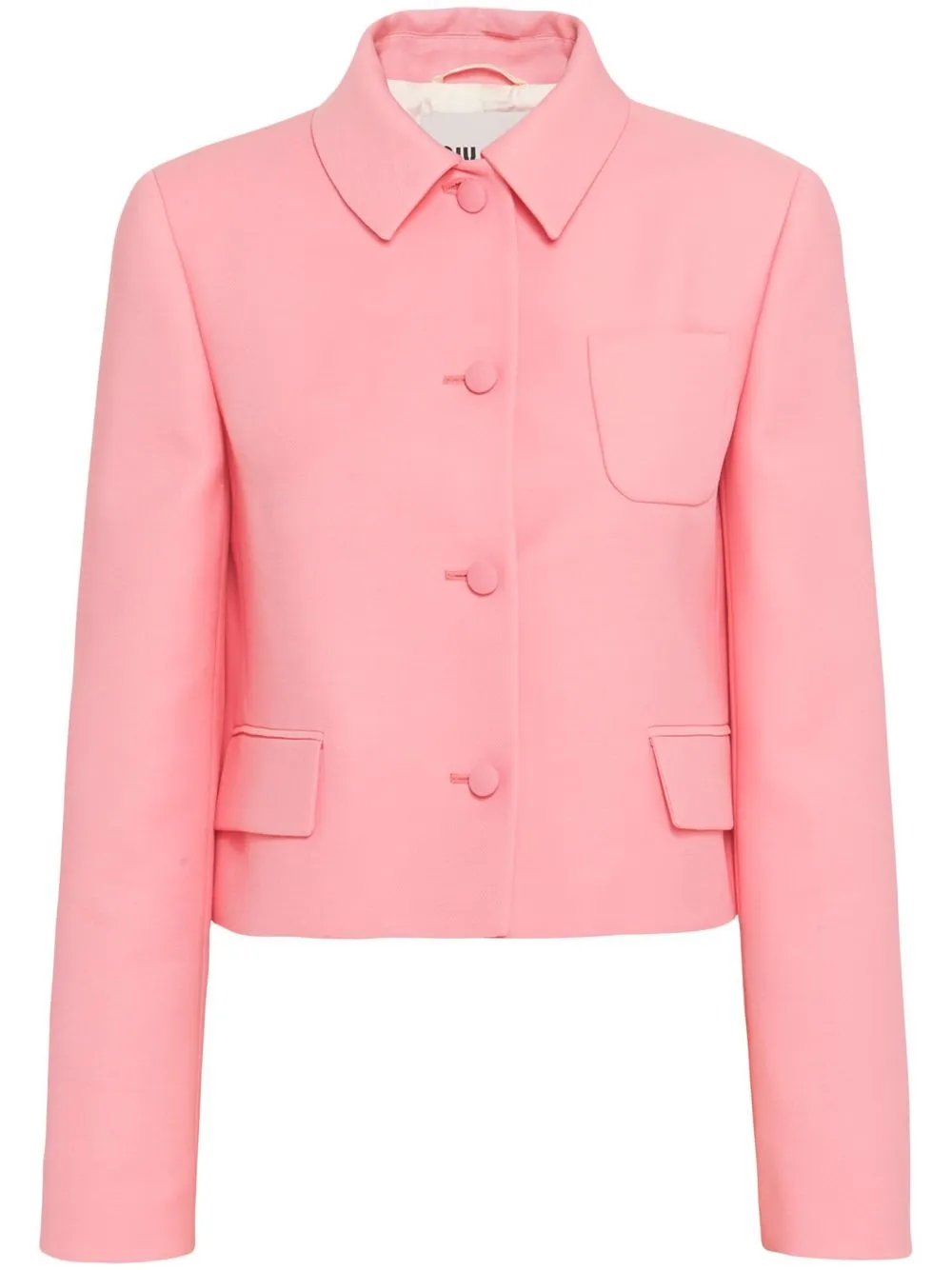 

Miu Miu single-breasted tricotine jacket - Pink