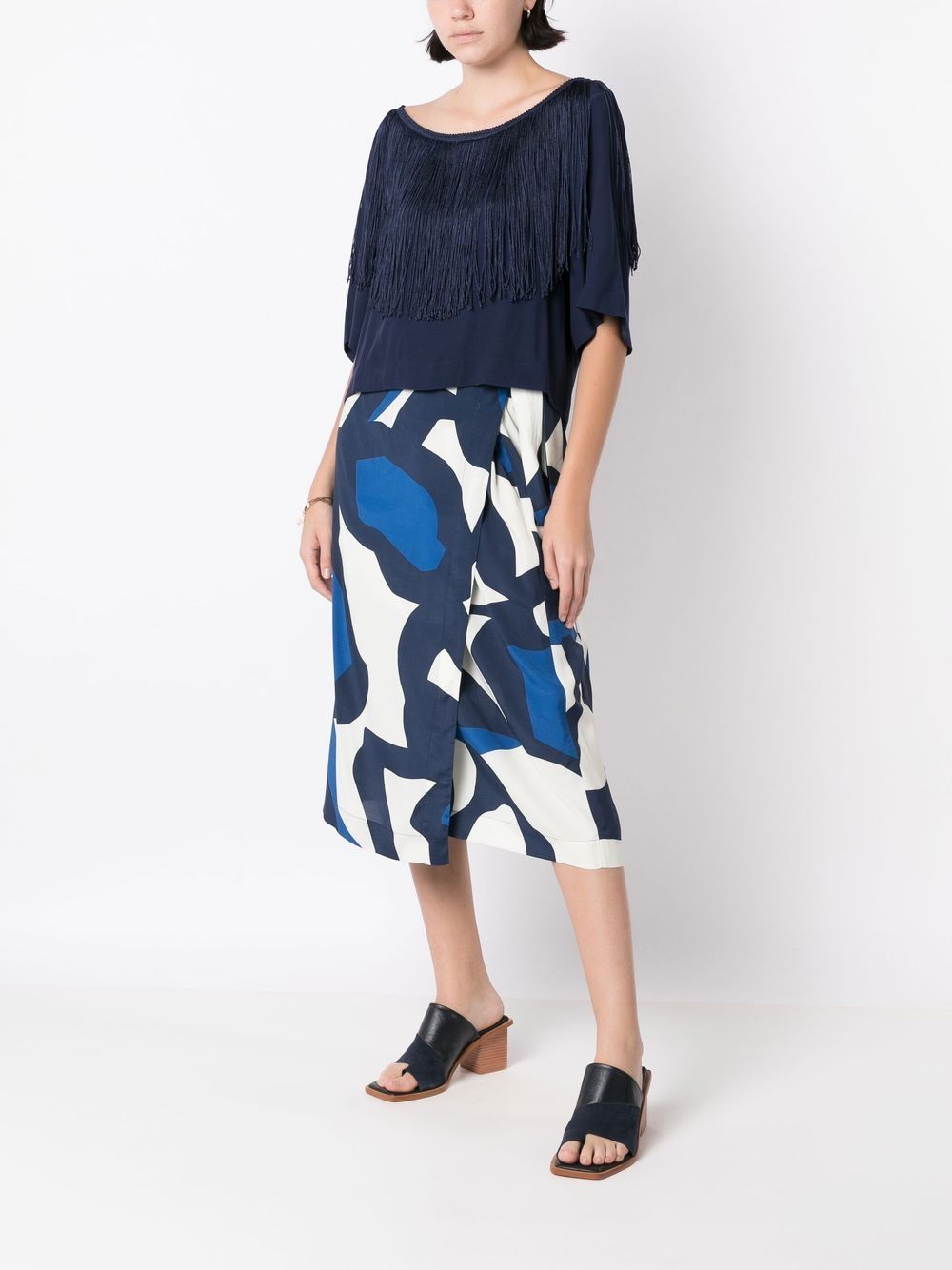 Alcaçuz Rok met print - Blauw