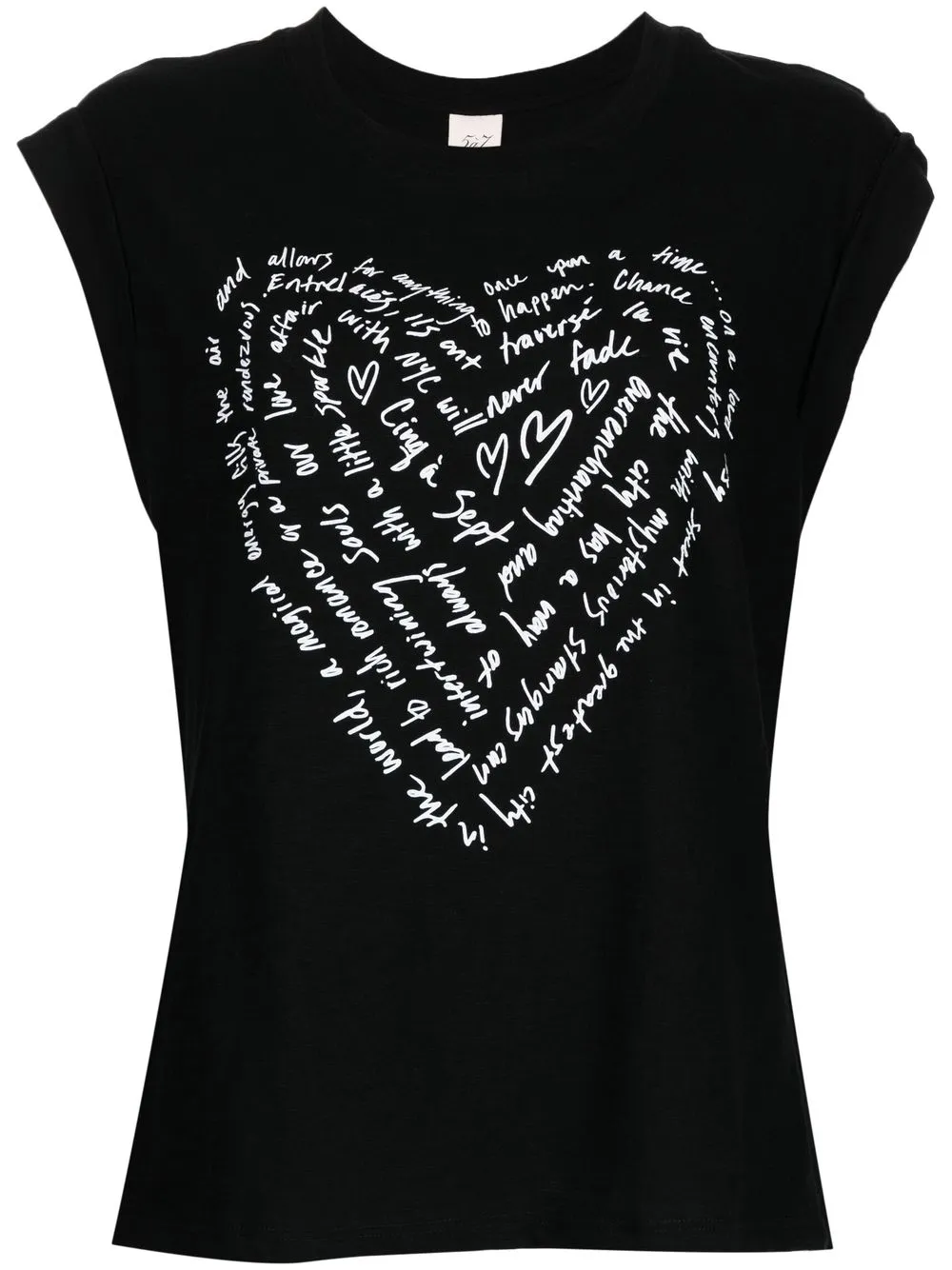 

Cinq A Sept Bella heart-print sleeveless top - Black