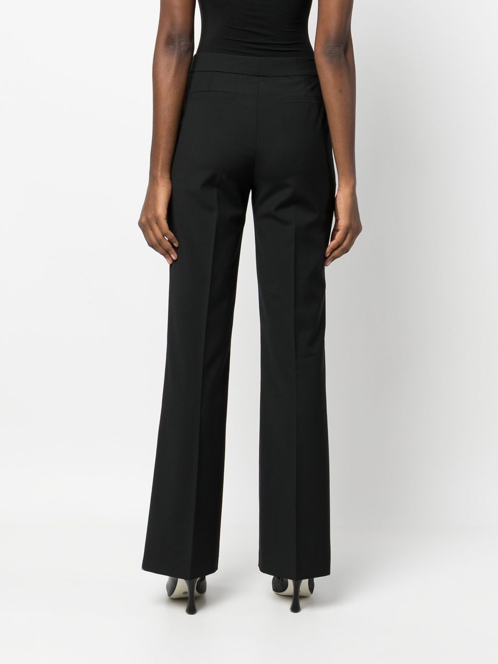 Shop Blanca Vita High-waisted Flared Trousers In Black