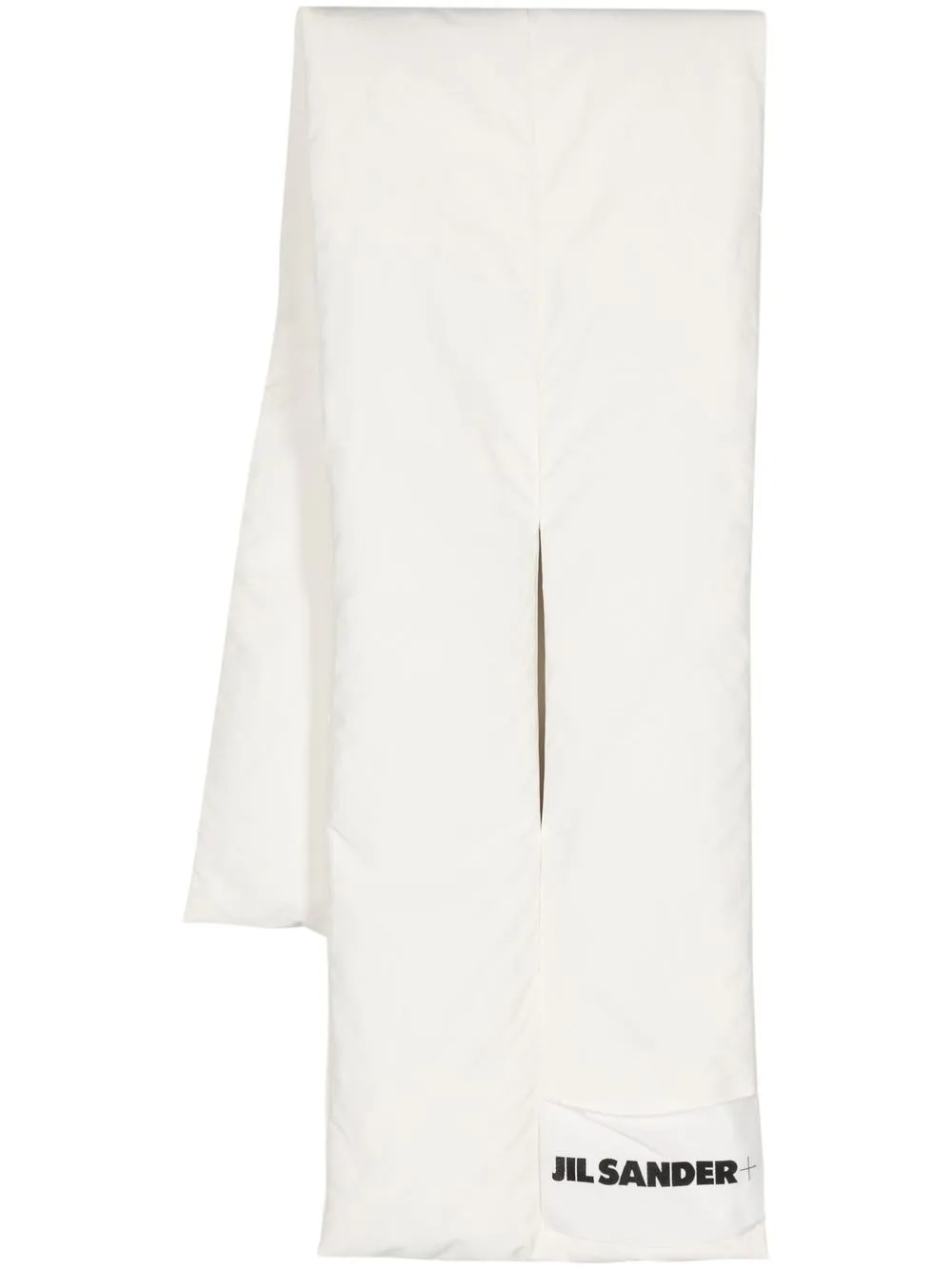 

Jil Sander padded logo patch scarf - White