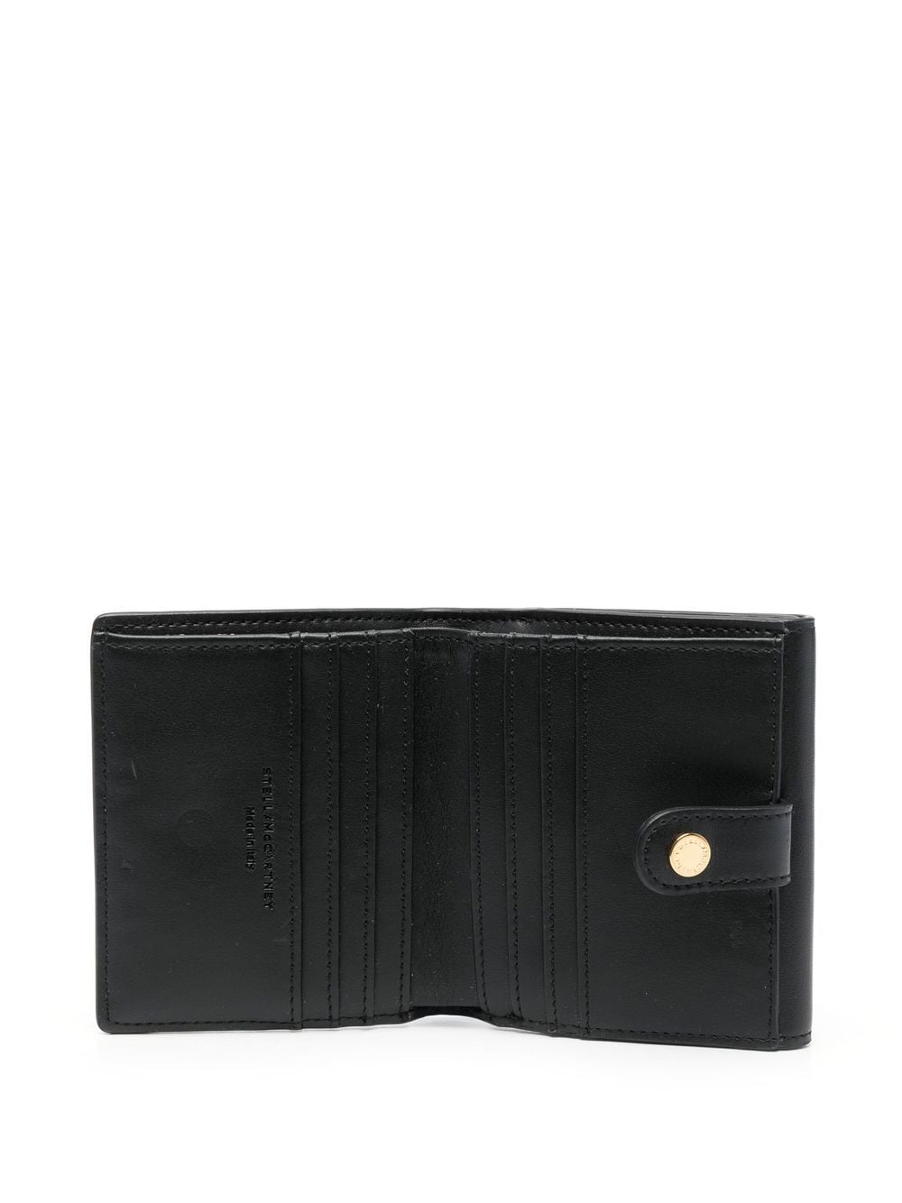 Shop Stella Mccartney S-wave Plaque Bifold Wallet In Black