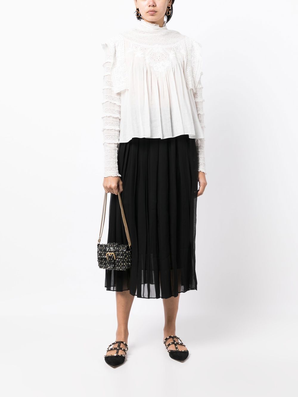 Image 2 of Gucci Pre-Owned sheer gathered midi skirt