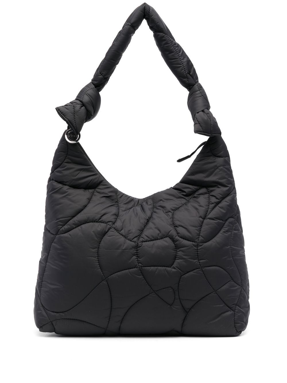 asymmetric quilted-design shoulder bag