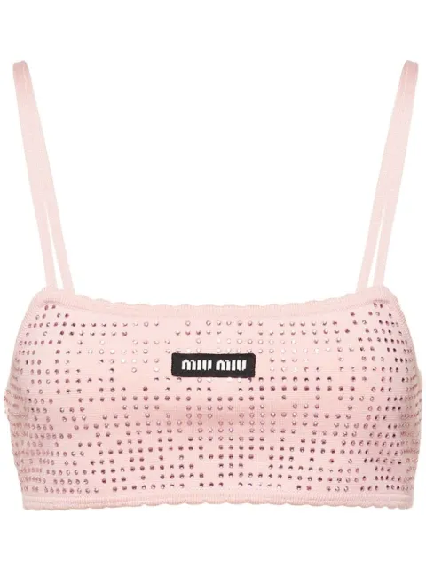 Miu Miu Bralette com aplicação de strass
