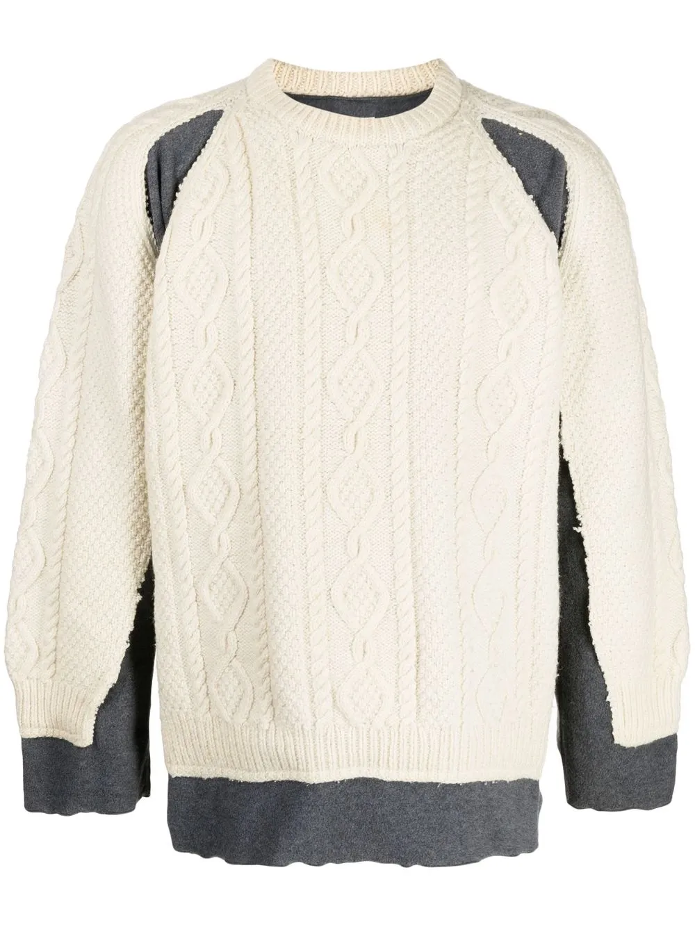 

Needles cable-knit long-sleeved jumper - White