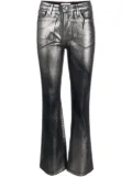 Madison.Maison metallic-effect laminated jeans - Silver