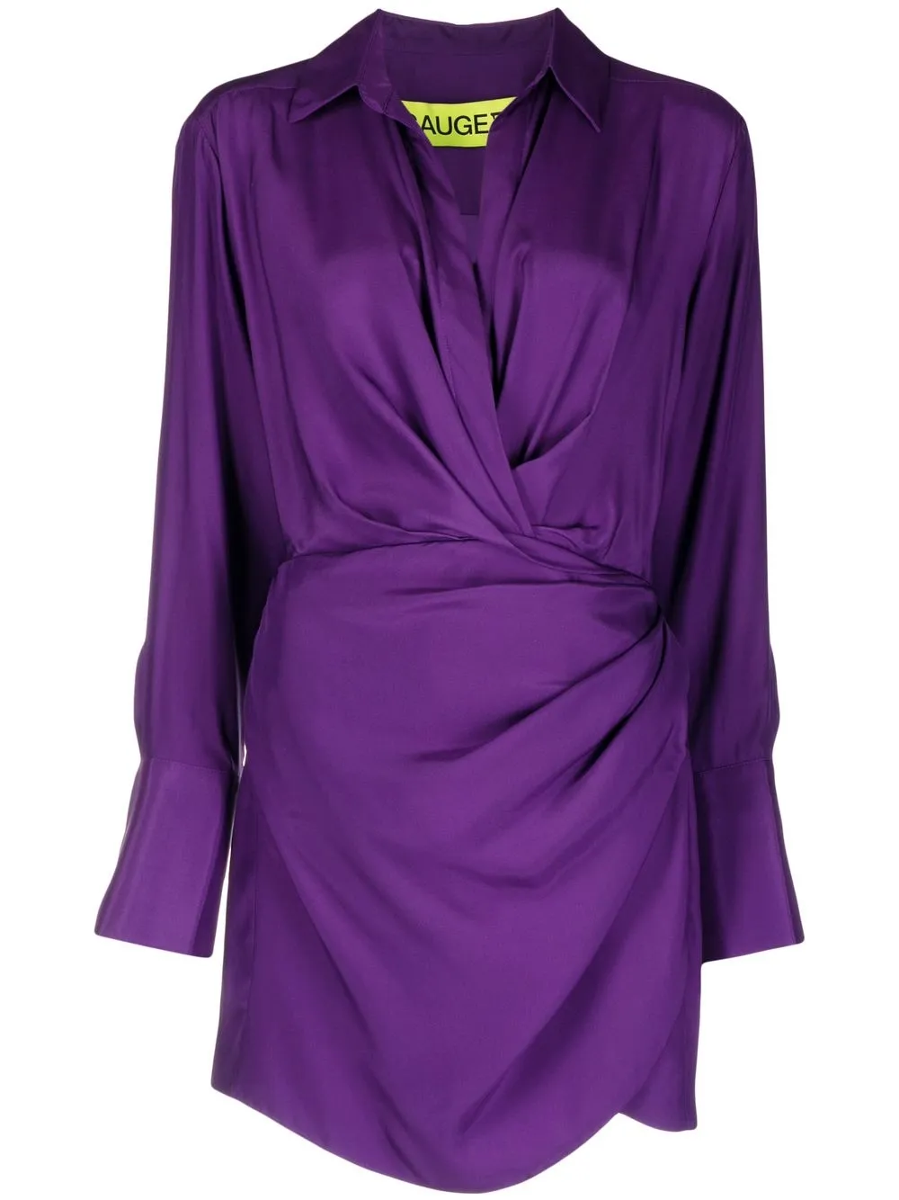 Gauge81 Draped V-neck Mini Shirtdress In Purple