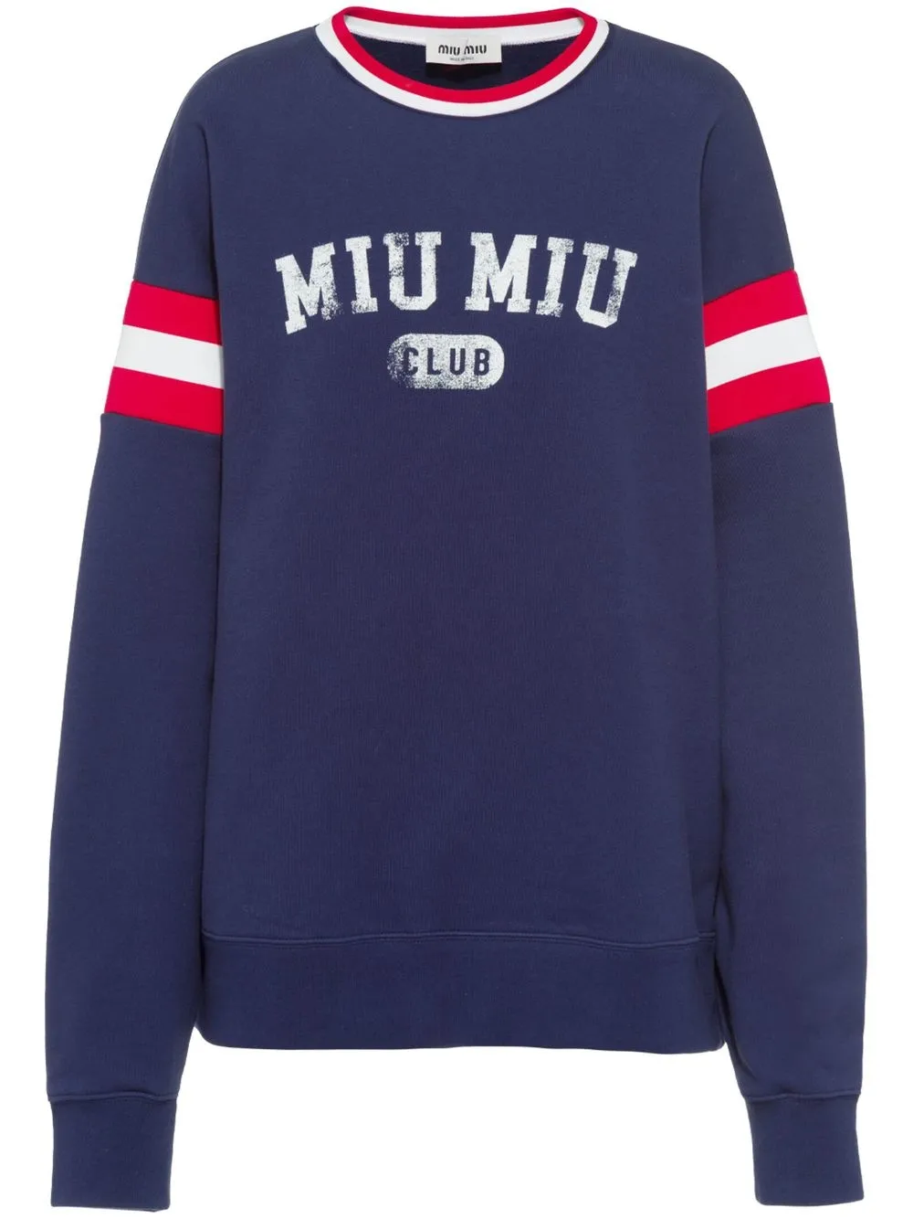 Miu Miu logo-print Cotton Sweatshirt - Farfetch