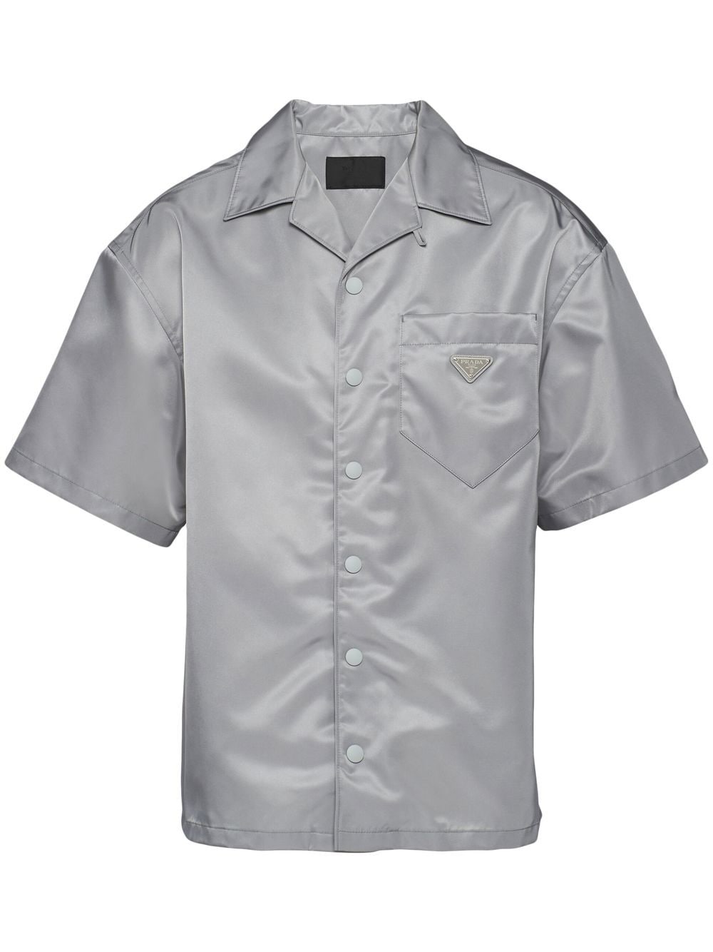 Prada Triangle-logo Recycled Polyamide Shirt In Grey