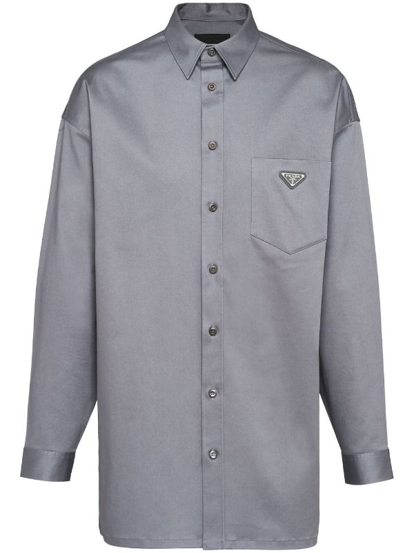 Prada Triangle Logo button-front Shirt - Farfetch
