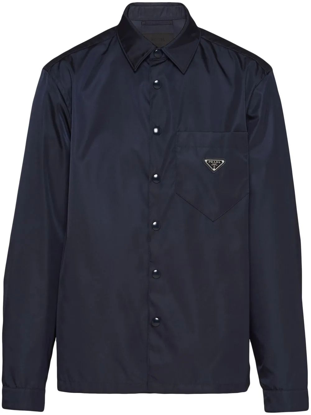 Prada Logo Plaque Shirt In Blue | ModeSens