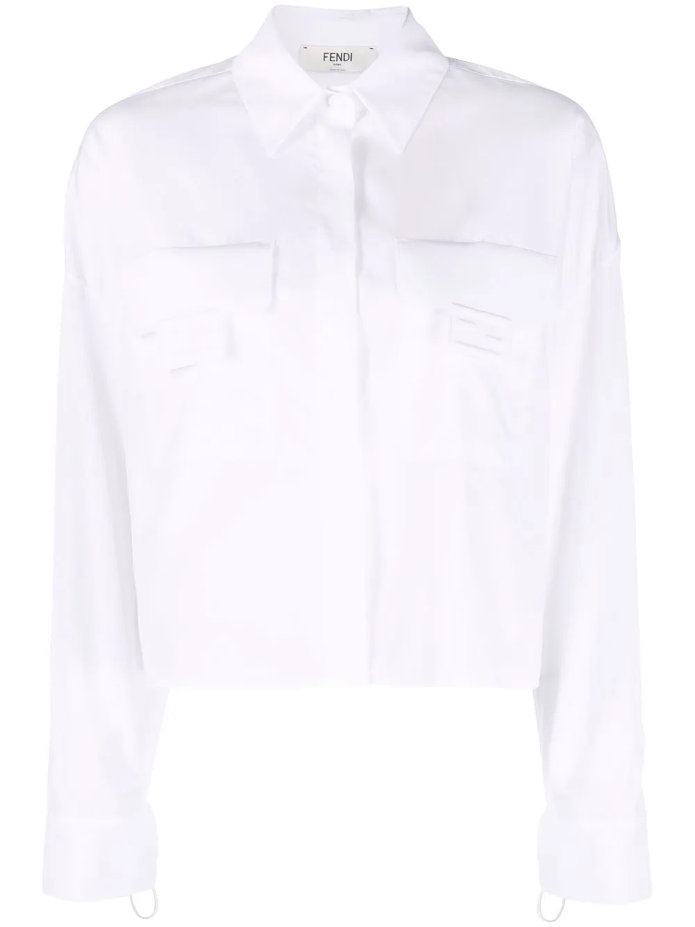 

Fendi FF patch cotton shirt - White