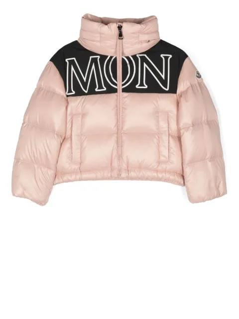 Moncler Enfant logo印花蓬松夹克