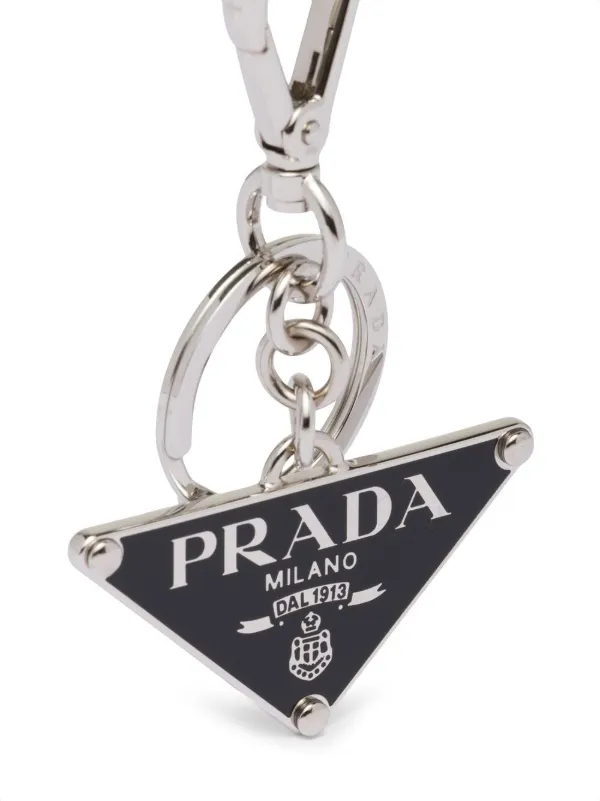 Prada Portachiavi Con Placca Logo Nero FARFETCH IT