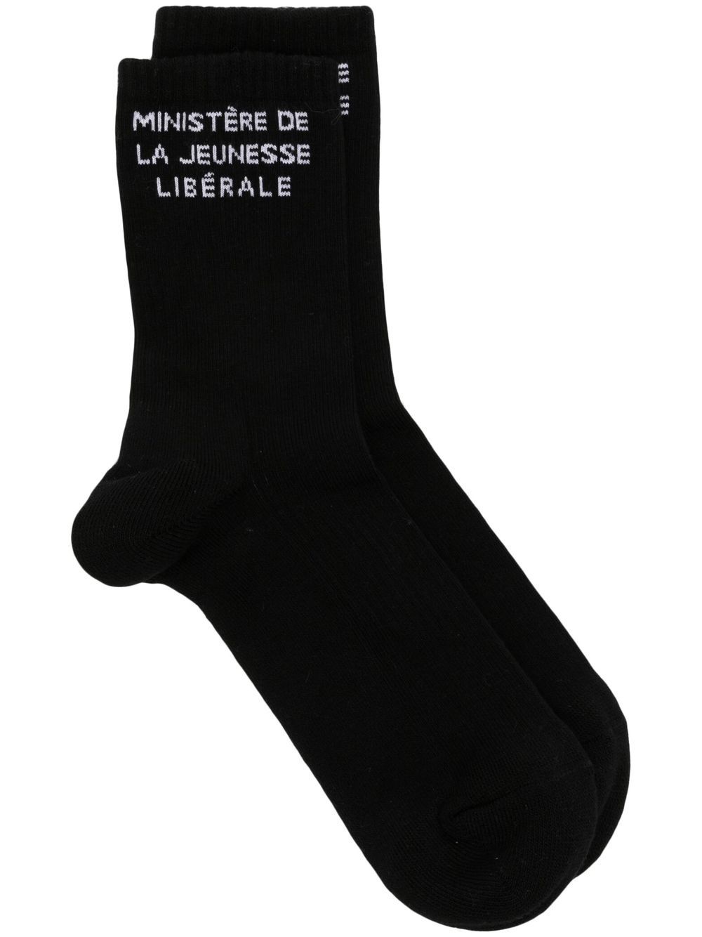 slogan logo-knit socks