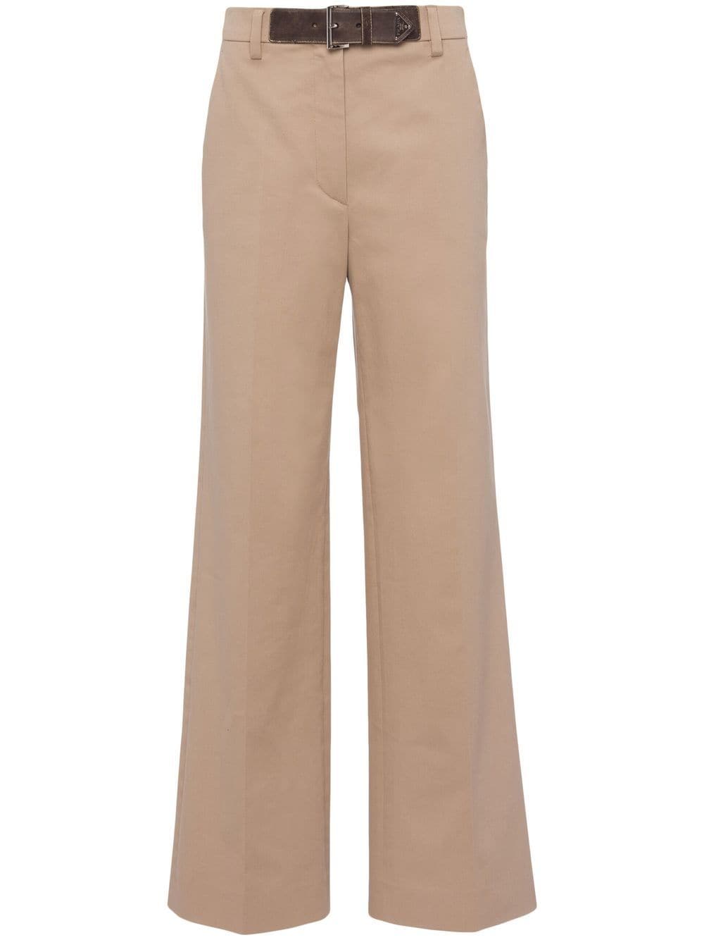 gabardine wide-leg trousers