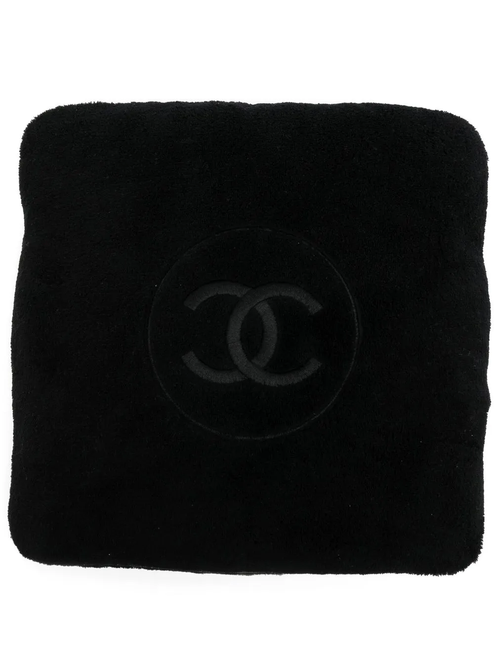 

CHANEL Pre-Owned logo terry cloth pillow - Black