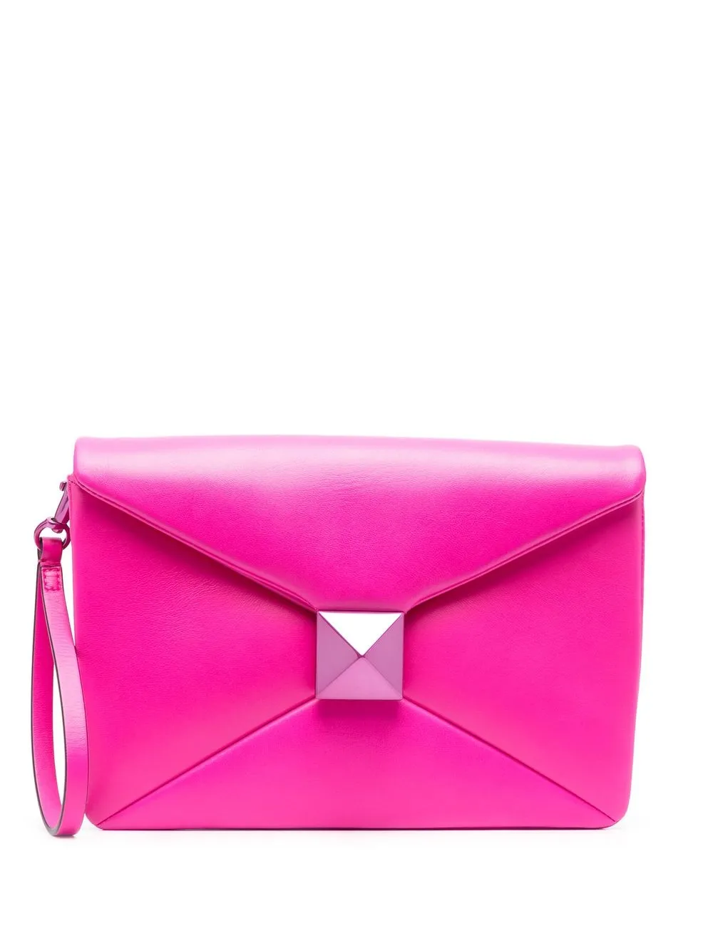 

Valentino Garavani One Stud leather clutch bag - Pink