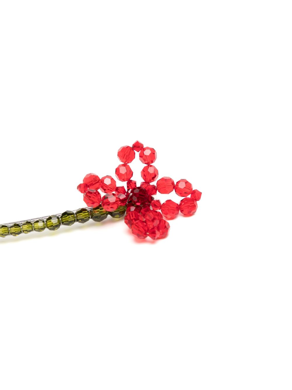 Shop Simone Rocha Crystal Beaded Daisy Hair Clip In Red