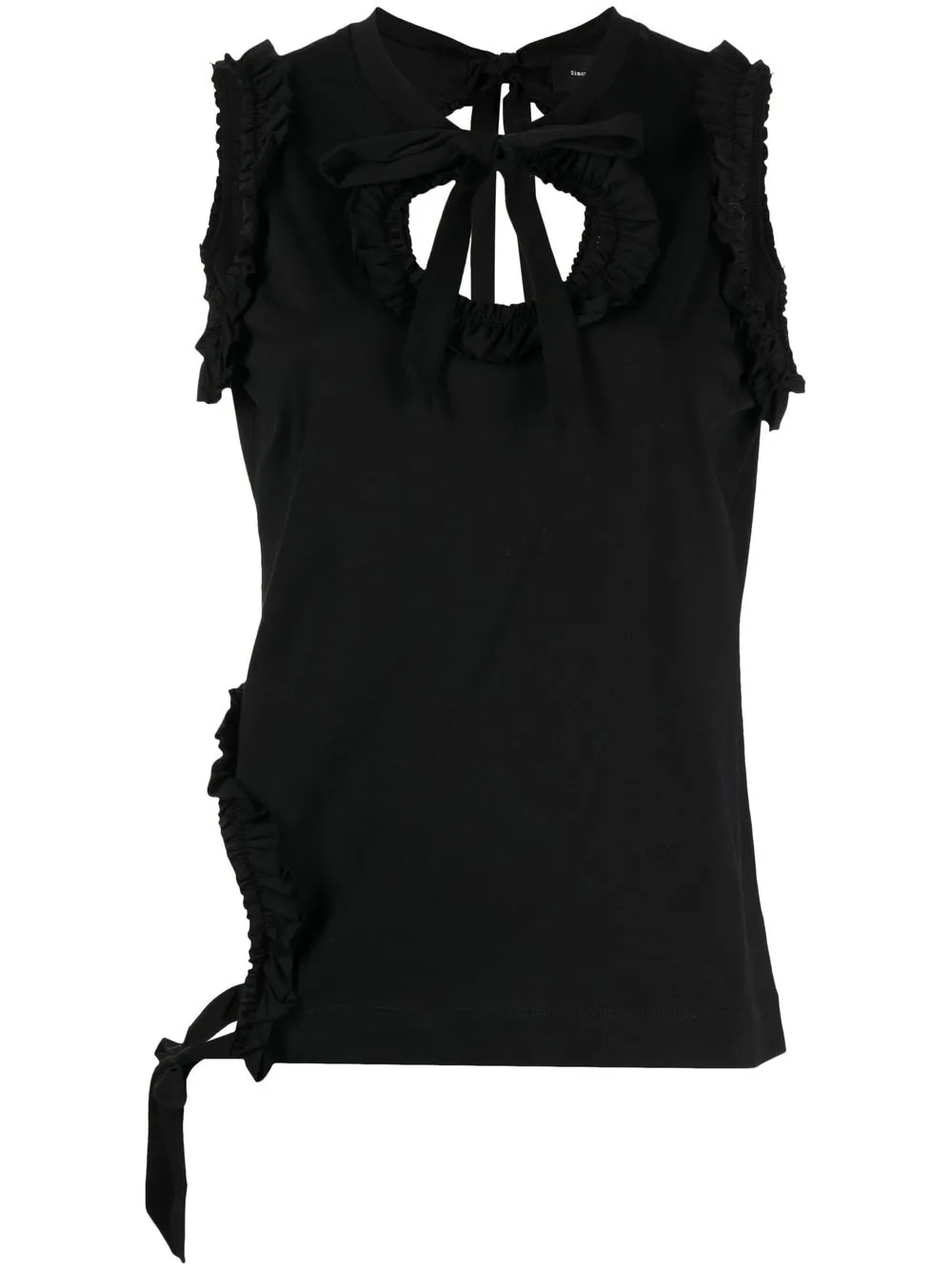 

Simone Rocha ruffled cut-out tank top - Black