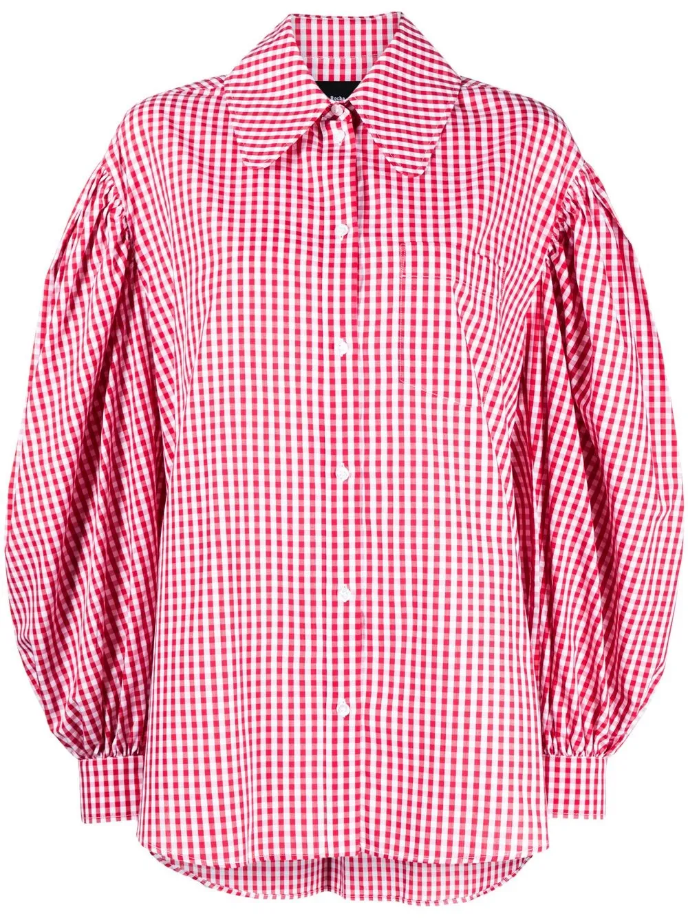 

Simone Rocha gingham-check puff-sleeve shirt - Red