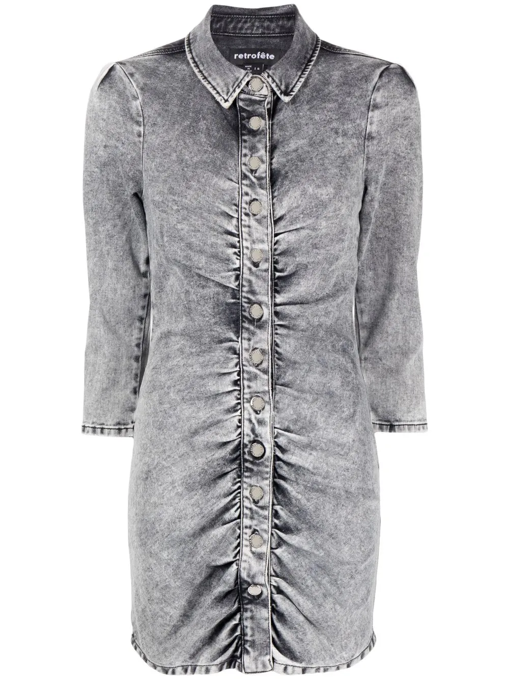 

Retrofete vestido camisero Gigi - Gris