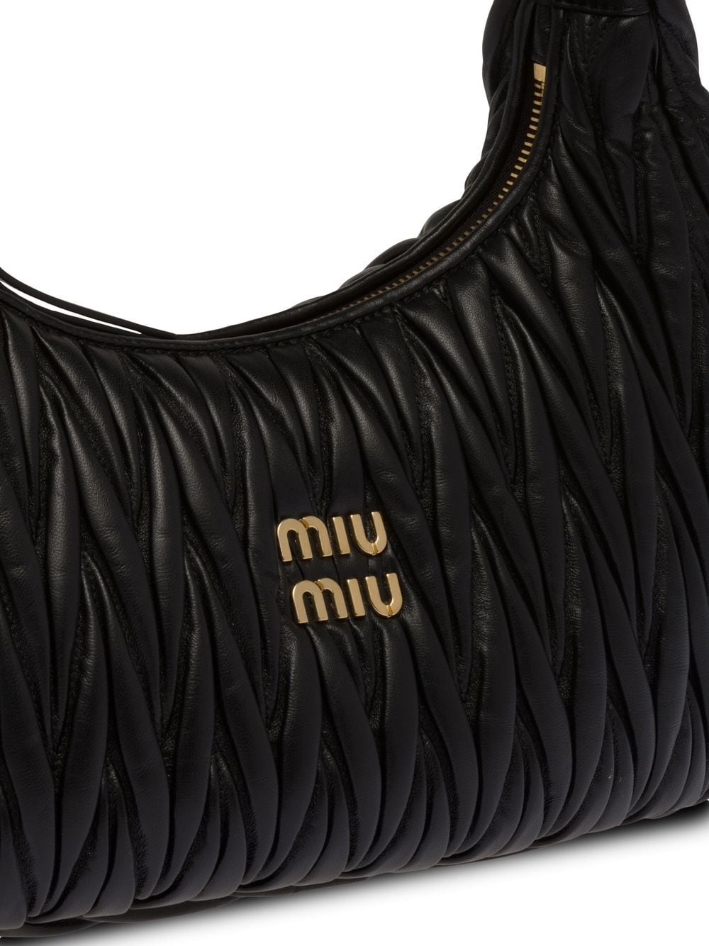 Shop Miu Miu Wander Matelassé Shoulder Bag In Black