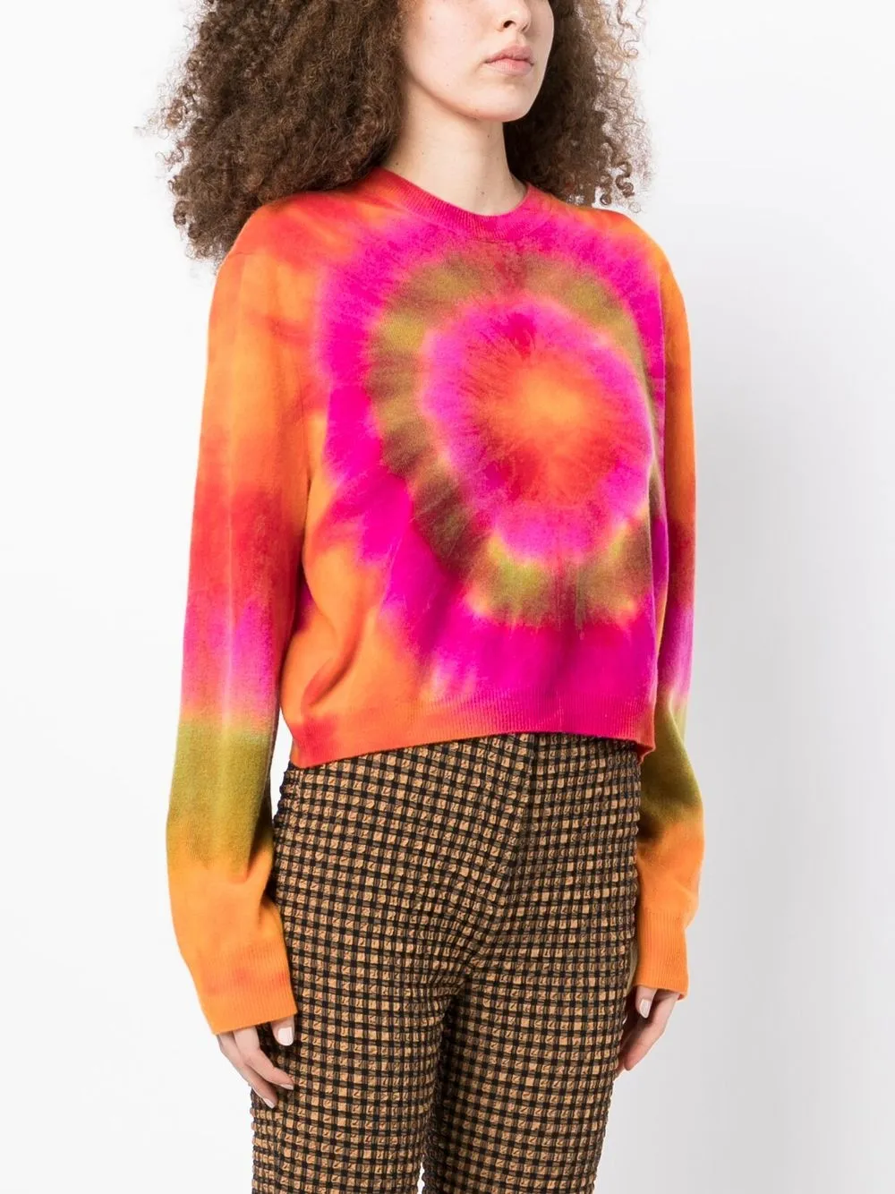 Shop The Elder Statesman Tie-dye Merino-cashmere Jumper In 橘色