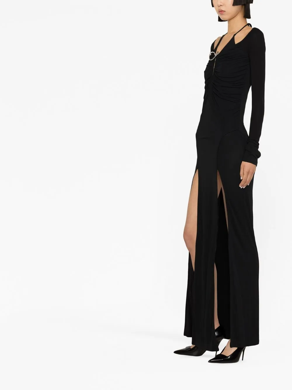 Shop Dion Lee Mobious Slit Gown In Black