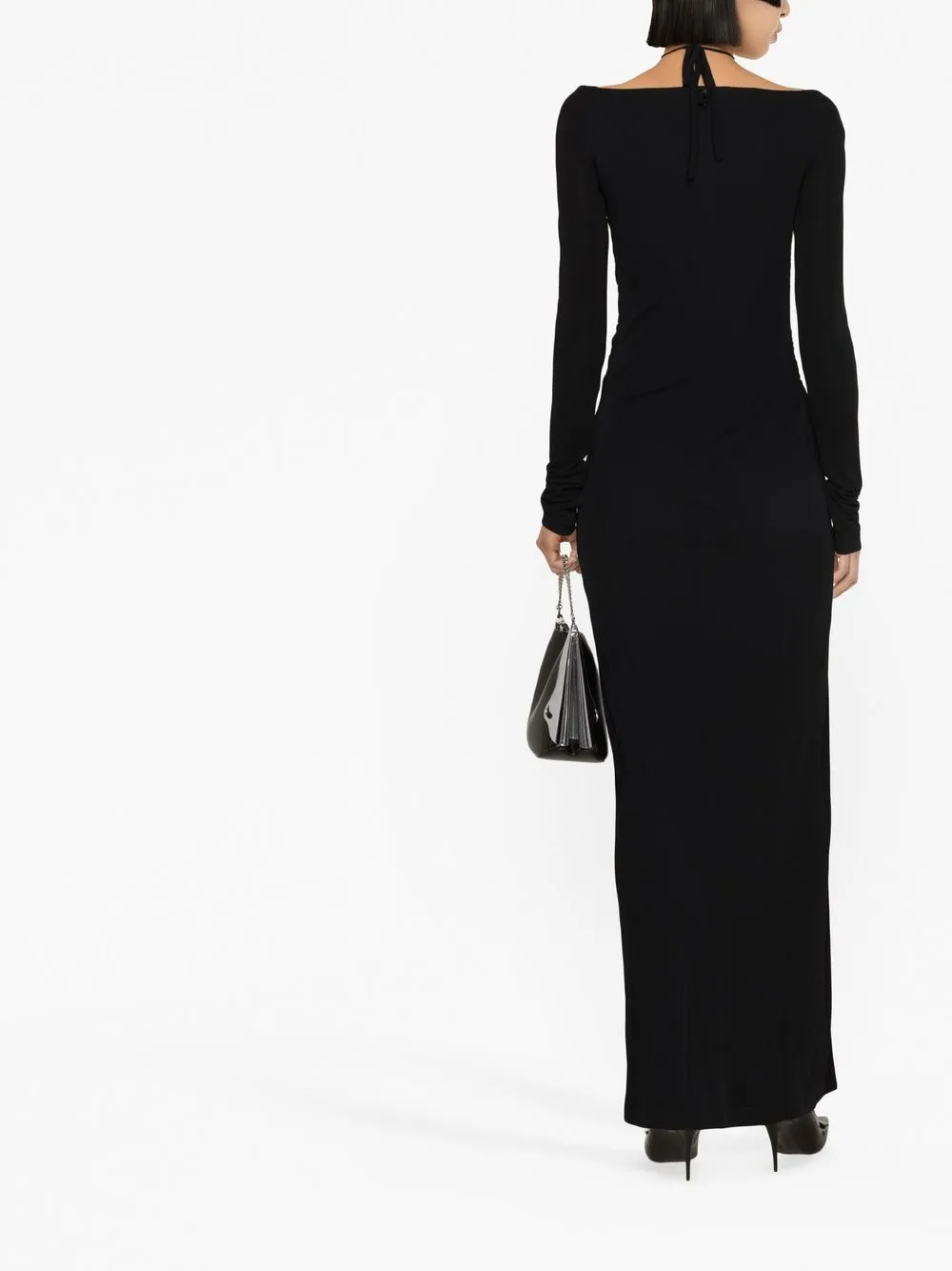 Shop Dion Lee Mobious Slit Gown In Black