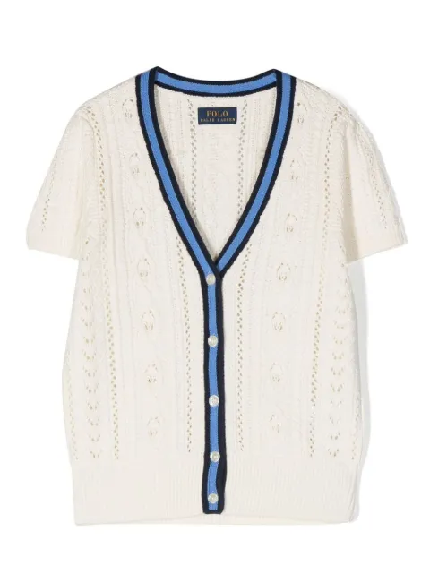 Ralph Lauren Kids cardigan à bords contrastants