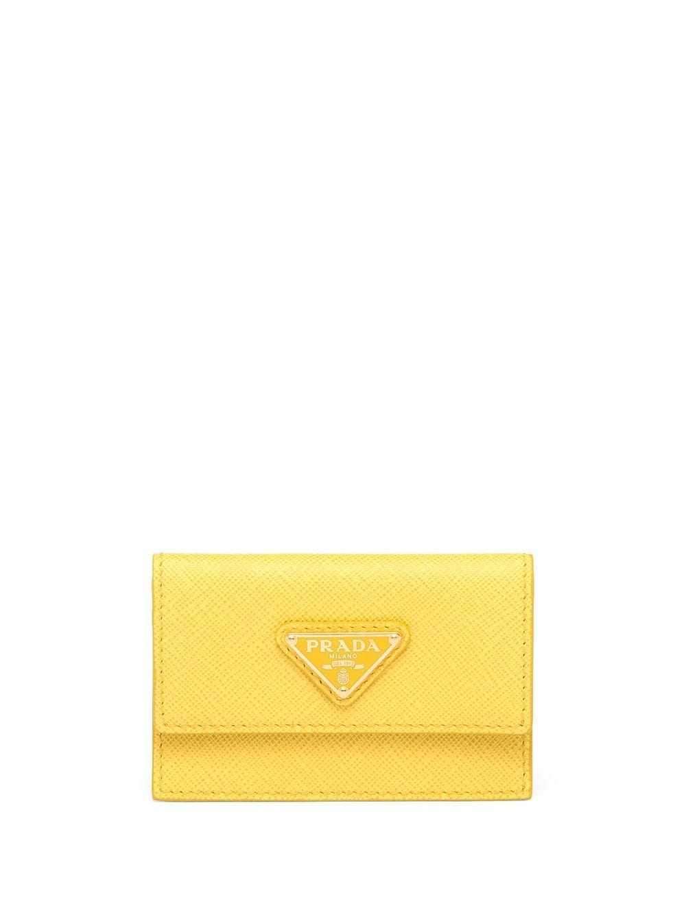 Prada Saffiano Leather Purse In Yellow
