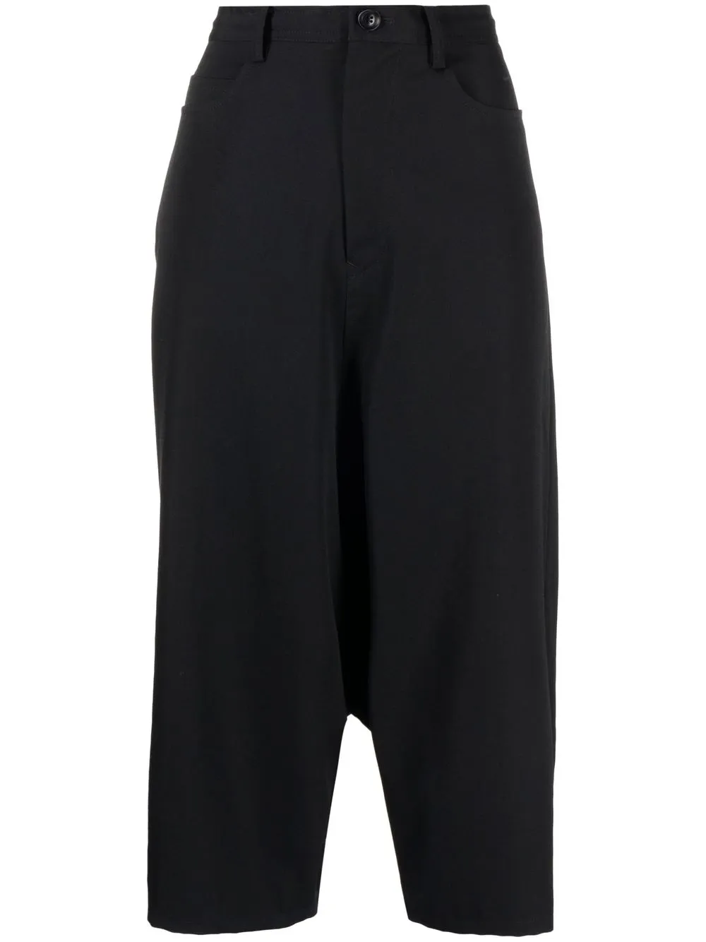 

Y's drop-crotch cropped trousers - Black