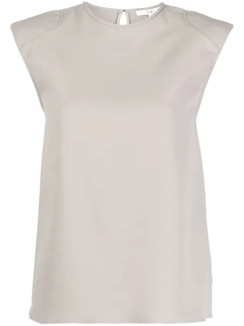 Tibi padded-shoulder tank top